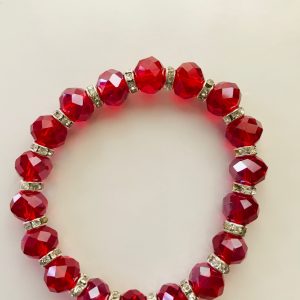 Red Sparkly Crystal Rhinestone Bracelet